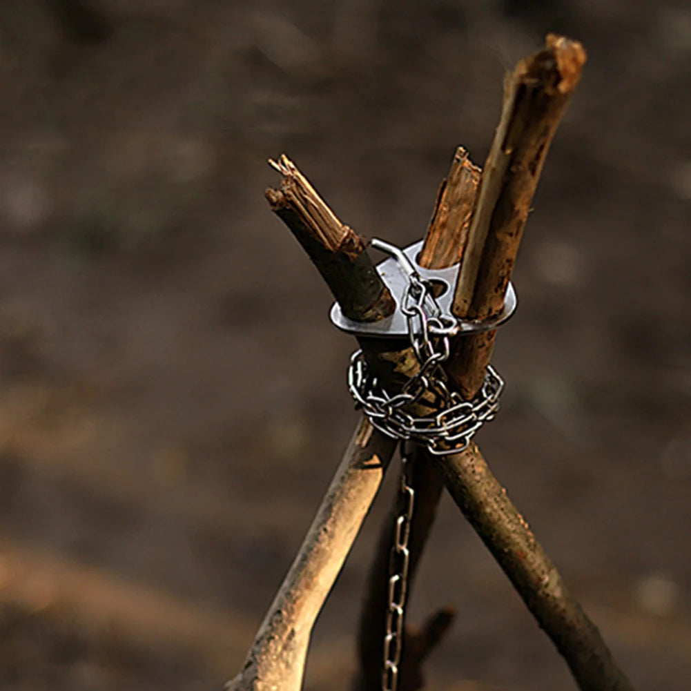 APWIKOGE Camping Tripod Pot Hanger Stainless Steel Chain