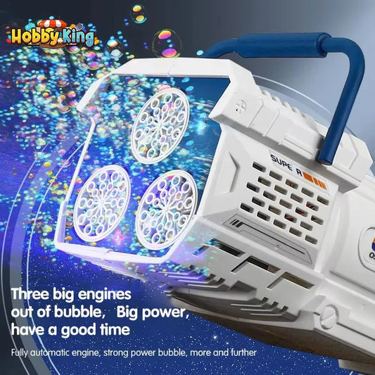 Kmoist Electric Bubble Gun 60 Hole Blower With Light