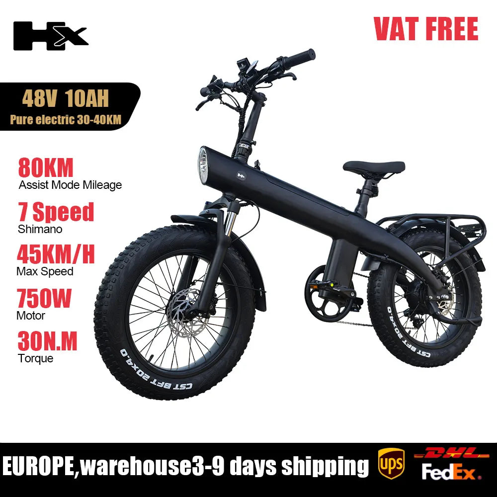 Huanci Q3 2000W Folding Electric Bike Fat Tire 48V 20Ah