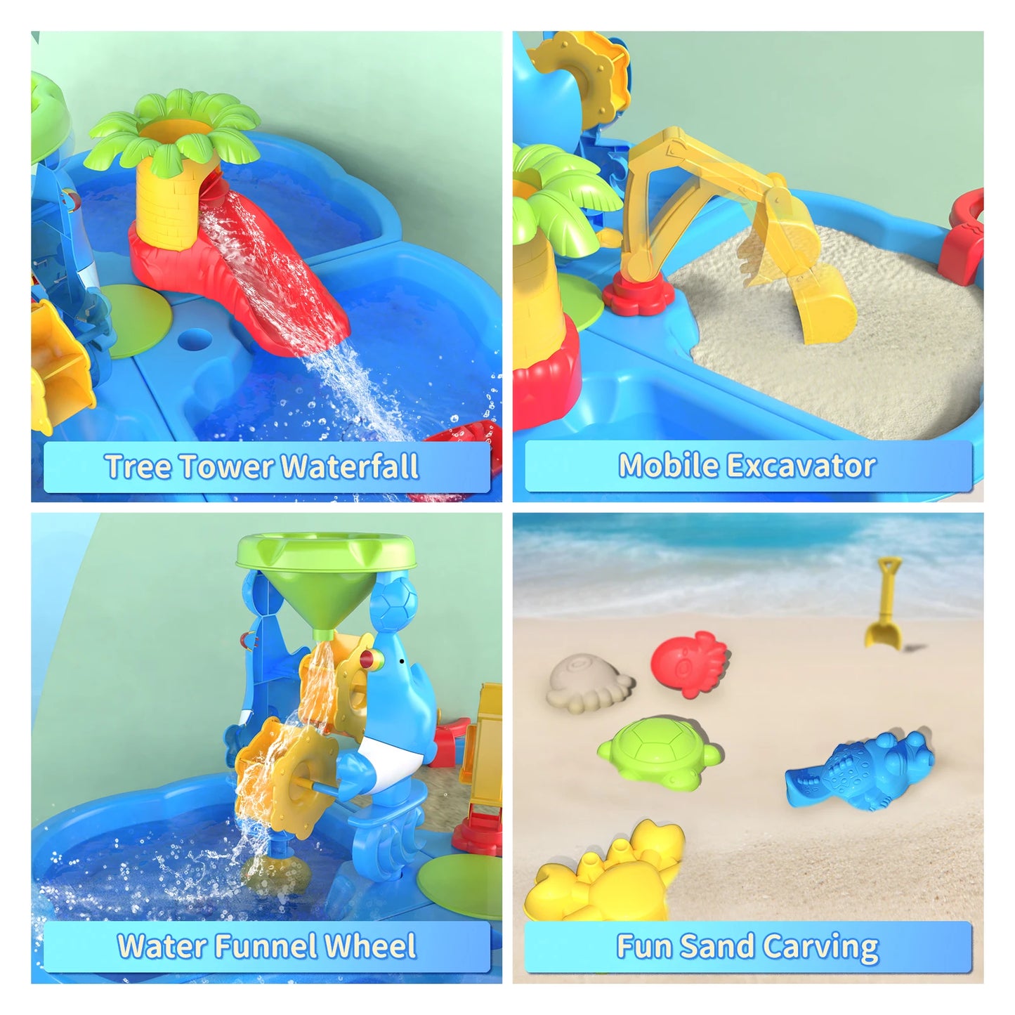 Temi 4 In 1 Sand Water Table For Kids Outdoor Play