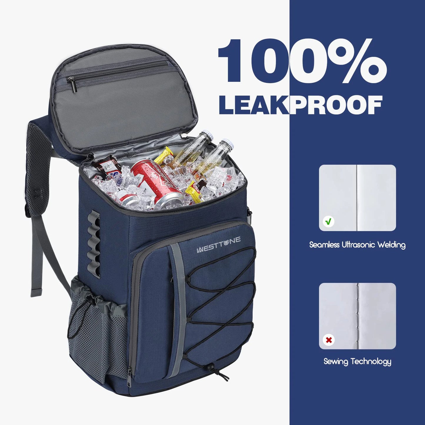 WestTune 35 Can Cooler Backpack Leakproof Insulated Soft Bag