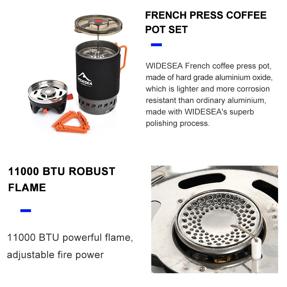 Widesea Camping Cooking System With Heat Exchanger Gas Stove